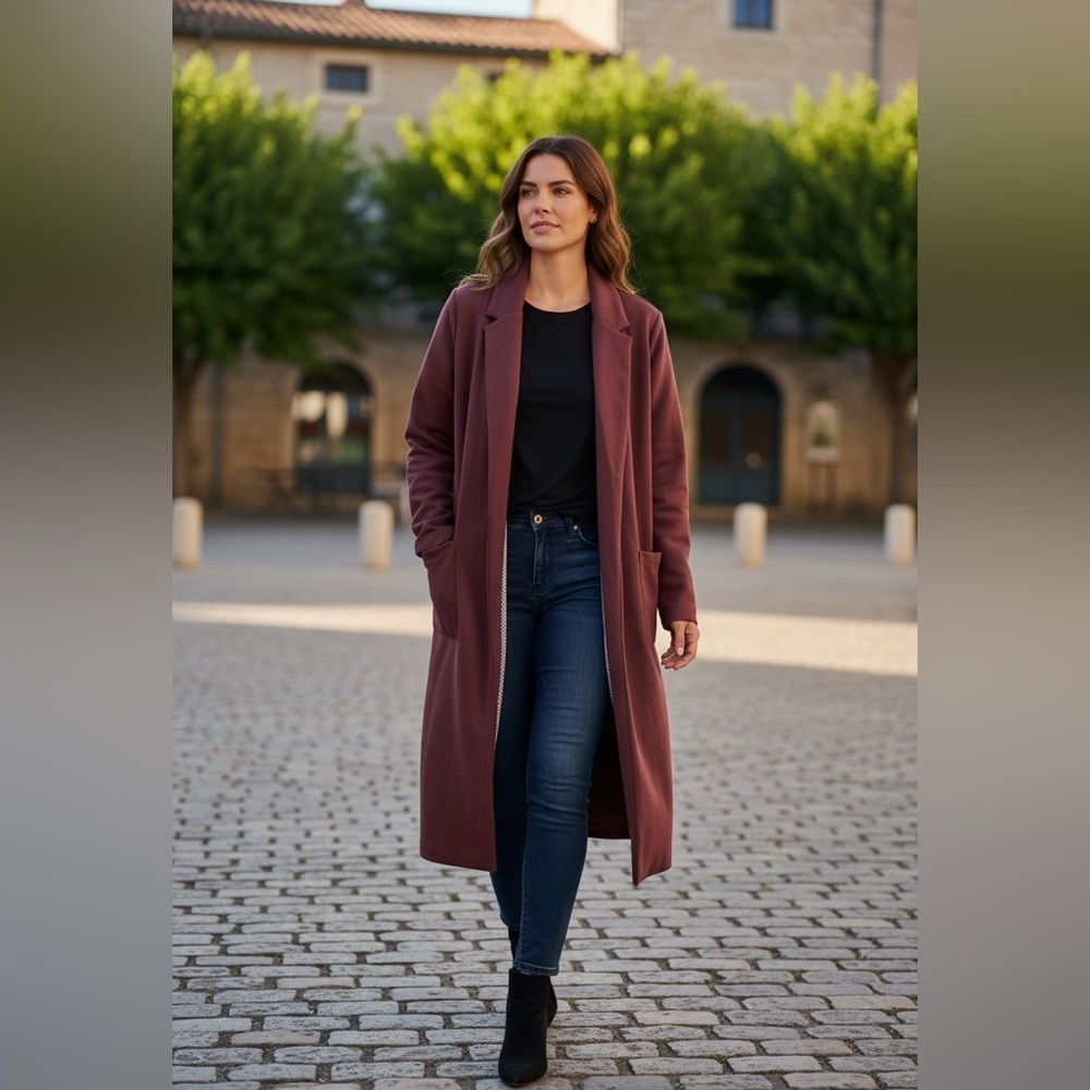 Jules & Leopold Long Open Front Coat
